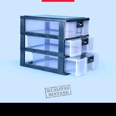 Lion Star PR 33 A 4 Kabinet Container Laci Plastik Pressa [3 Susun]