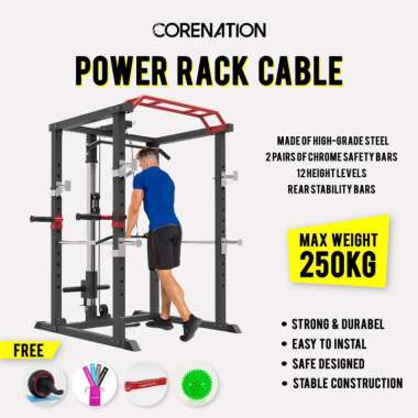 CoreNation Power Rack | Cage Angkat  Beban | Squat Rack | Home Gym Fitness