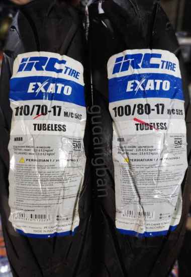 Paket IRC Exato NR88 100 80 17 dan 110 70 17 TUBELESS ban luar motor NR 88 ninja cbr satria FREE PEN