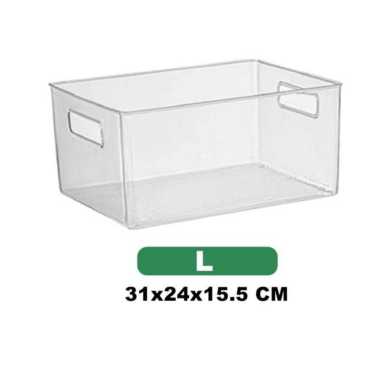 Kotak Penyimpanan Plastik Transparan Storage Box Kulkas Organizer M
