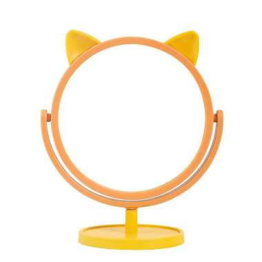 ONE-K88 Cermin Make Up Motif Kuping Kucing / Kaca Make Up Bulat Standing Mirror Make Up / Cermin Ria