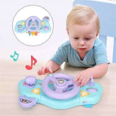 Mainan Setir Mobil Lampu Musik Steering Wheel Stroller Bayi Baby Crib