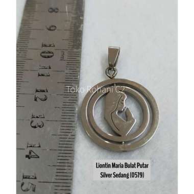 Liontin Maria Bulat Putar Silver Sedang (0579) - Liontin Rohani
