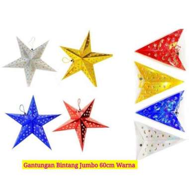 Hiasan Natal Gantungan Bintang Jumbo Warna 60cm - Hiasan Natal - Dekor