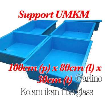 bak ikan fiberglass kolam fiber Biru 100x80x30
