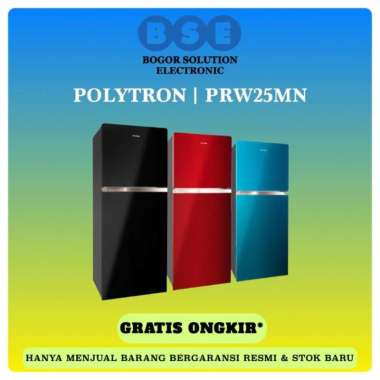 KULKAS POLYTRON 2 PINTU PRW25MN JUMBO BELLEZA POLYTRON GLASS DOOR