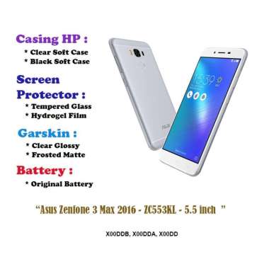 Asus Zenfone 3 Max 2016 - ZC553KL - 5.5 inch - Case - Screen Protector - Battery - Dll Battery