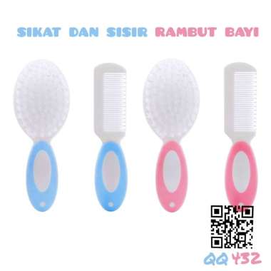 Set sikat dan sisir rambut bayi baby care kit 2in1 perlengkapan mandi bayi BIRU 2in1
