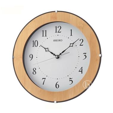 SEIKO QXA738 Wooden Case Quiet Sweep Jam Dinding [30 cm/ Original] White Brown