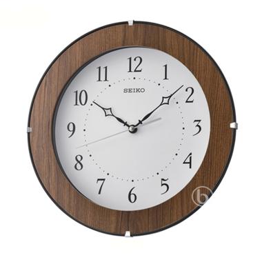 SEIKO QXA738 Wooden Case Quiet Sweep Jam Dinding [30 cm/ Original] White Dark Brown