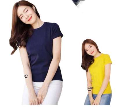 Oneck Polos Basic Kaos Polos Kaos Wanita Kaos Cewek Murah Kuning