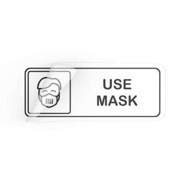 Stiker Wajib Pakai Masker - Stiker Dinding - Use Mask Sticker - Stiker Hitam