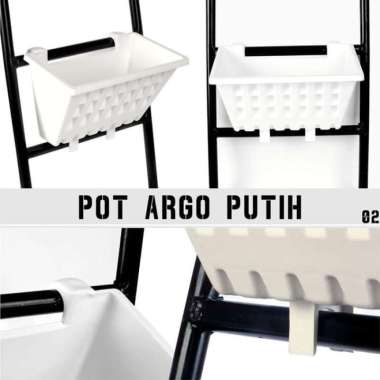 Pot Tanaman Merambat - Pot Argo 02 Tempel Gantung Plastik - Putih