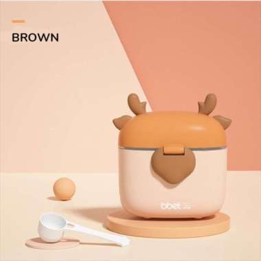 BBET Milk Powder Box Container With Spoon Brown
