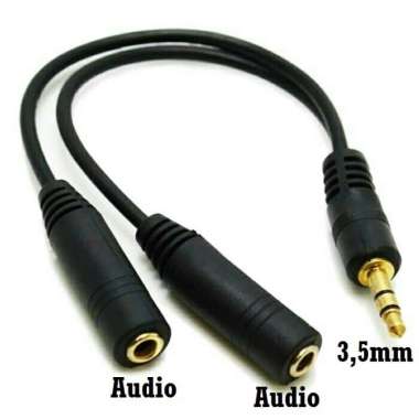 KABEL SPLITTER DUAL AUDIO JACK 3.5MM TO 2 AUDIO 3.5MM FEMALE