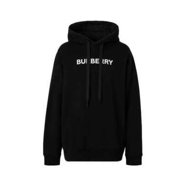 [12.12 Dealcember] Burberry Logo Print Cotton Hoodie Black Men M
