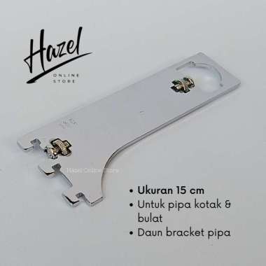 Hazel OS Daun Bracket Pipa 15 Cm Siku Braket Besi Penyangga Pipa Display SPP