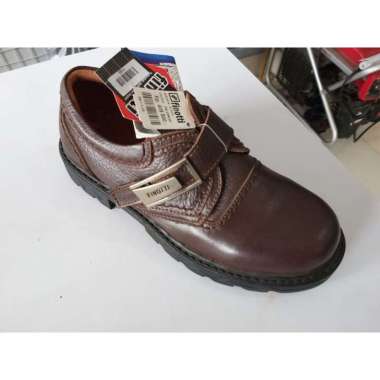 Finotti 97513 Sepatu Boot Pria Original Sepatu Fashion Cowok Original Velcro Kulit Asli Premium Klasik 40 coklat