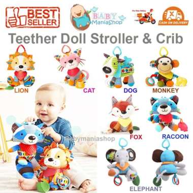 Boneka Teether Rattle Animal Teether Doll Mainan Bayi Plush Doll Mainan Edukasi Bayi Babymaniashop R