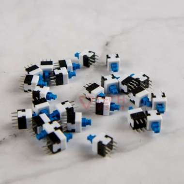 Saklar Tekan Push Button 8x8 6Pin DPDT Self-Locking Switch OnOff