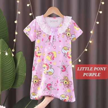 BAJUKIDDIE DASTER RENDA BAJU TIDUR ANAK CEWEK BAJU SANTAI IMPOR ADEM Little pony purple