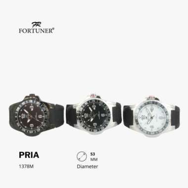 Fortuner Jam Tangan Pria Dual Time Water Resist Arthel Hitam