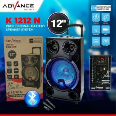 SPEAKER MEETING PORTABLE ADVANCE K-1212N SPEAKER AKTIF BLUETOOTH KARAOKE 12 INCH