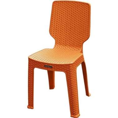 Napolly Kursi Makan/ Kursi Sandar / Bangku Plastik Rotan Orange