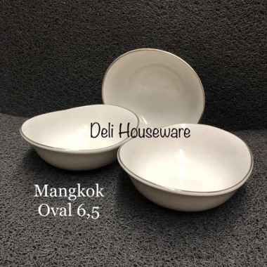 Mangkok Oval Keramik / Mangkok 6,5" / Mangkok Keramik Putih