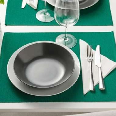 Kain Alas Piring Meja Makan Motif Hijau Tua 35x45cm Original