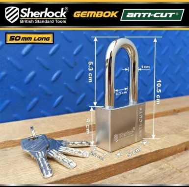 GEMBOK ANTI CAIRAN SETAN ANTICUT 50MM PANJANG SHERLOCK