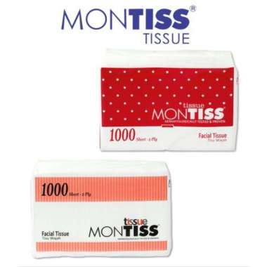 Tissue Kering Montiss (1000 Sheet - 2 ply) Facial Tissue