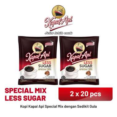 Promo Harga Kapal Api Special Mix Less Sugar per 20 sachet 21 gr - Blibli