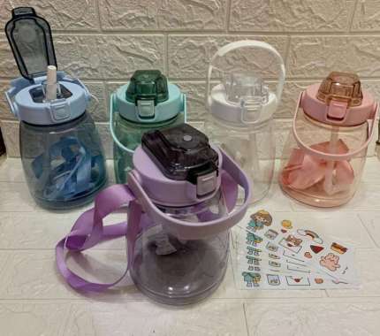 BOTOL MINUM VIRAL 1.3 LITER STIKER 2D BOTOL MINUM ANAK ANAK BPA FREE