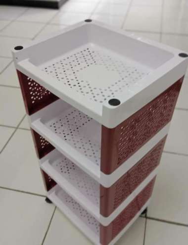 RAK SUSUN 4 TINGKAT ELCO ADA RODA RAK SUSUN MULTIFUNGSI