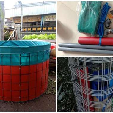 Kolam Terpal Ikan/Fullset Diameter 1 Tinggi 0.5m/Kolam Terpal Portable