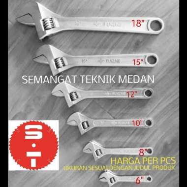 10" KUNCI INGGRIS ADJUSTABLE WRENCH PAS BAUT CHROME 10 " INCH FUKUNG