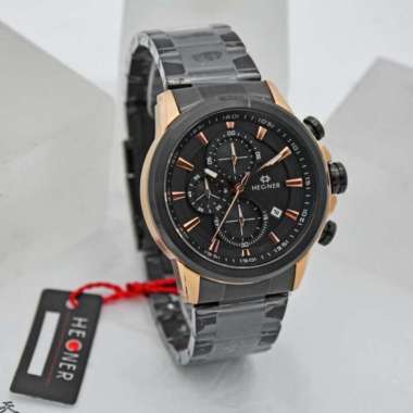 HEGNER 5011-3MBR - Jam Tangan Pria Original - Black Rose