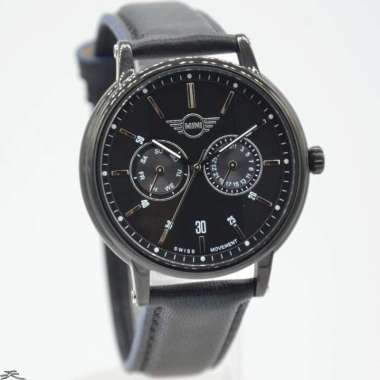 MINI COOPER 160649 - Jam Tangan Pria Kulit Original - Black