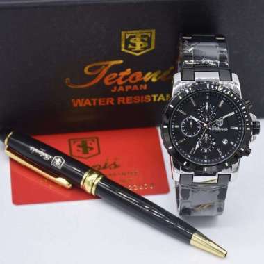 TETONIS TS6036MSB - Jam Tangan Pria Analog ORIGINAL - Hitam Silver
