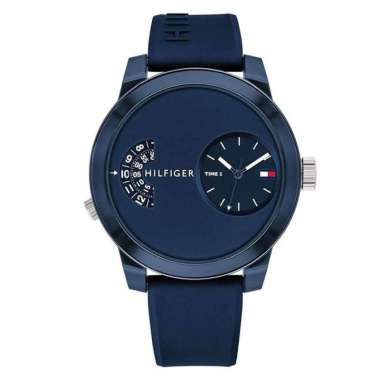 TOMMY HILFIGER 1791556 - Jam Tangan Pria Rubber Original - Blue