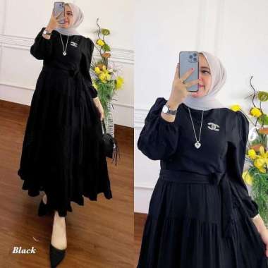NAZWA MIDI DRESS GAMIS KATUN VISCOSE DRESS POLOS PANJANG MUSLIMAH All Size WHITE