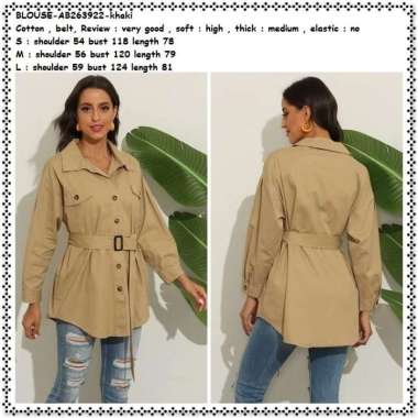 AB263922 Baju Atasan Kemeja Blazer Wanita Blouse Korea Import Jumbo