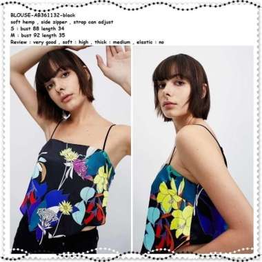 AB361132 Baju Atasan Summer Crop Tank Top Pantai Wanita Korea Import
