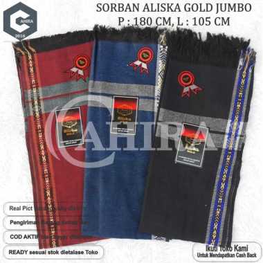 SORBAN ALISKA GOLD SORBAN PANJANG JUMBO SUPER TEBAL no brand Warna Random