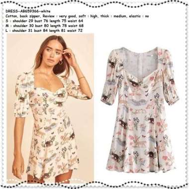 AB659366 Summer Sexy Casual Mini Dress Wanita Korea Import Putih