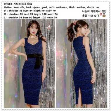 AB737672 Sexy Midi Mini Dress Bodycon Gaun Pesta Wanita Korea Import