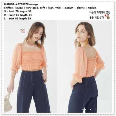 AB755370 Baju Atasan Sabrina Wanita Sexy Crop Top Blouse Korea Import