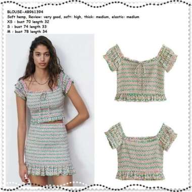 AB961394 Baju Atasan Wanita Summer Sexy Crop Top Blouse Korea Import