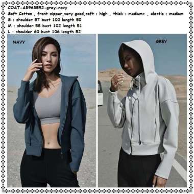 AB963592 Sporty Jaket Hoodie Jacket Hoodie Wanita KPOP Korea Import